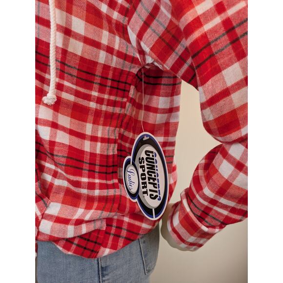 NEW Ohio State Buckeyes Concepts Sport Lightweight Flannel Plaid Hoodie Small - Picture 9 of 11